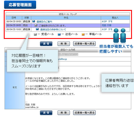 対応履歴が一目瞭然！担当者同士での情報共有もスムーズになります